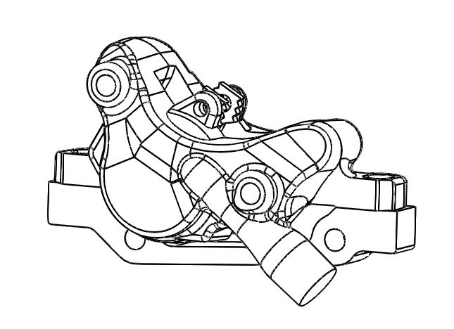 DUALTRON X LIMITED REAR BRAKE ASS'Y with oil line
